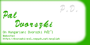 pal dvorszki business card